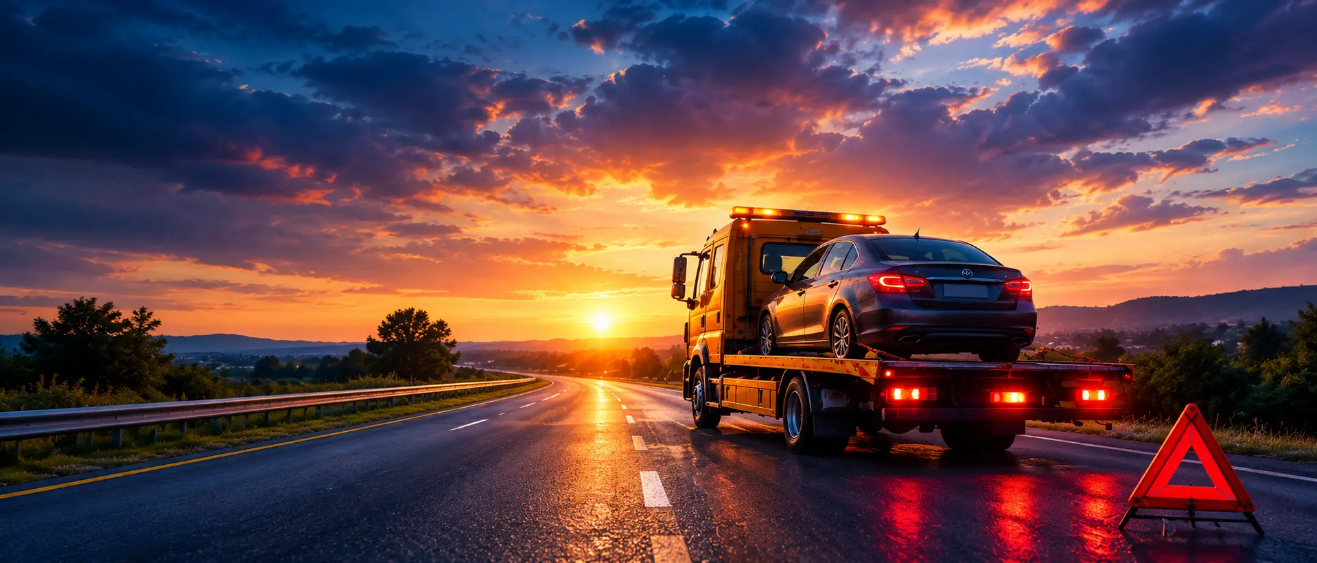 Roadside assistance provider helping a driver on a road in Kenya